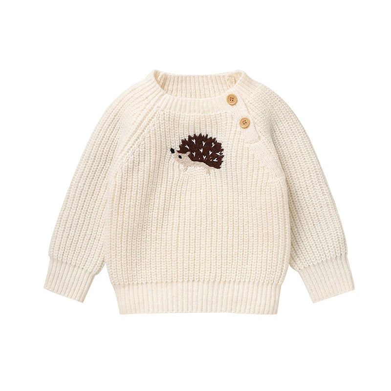 Baby Wearing Cartoon Hedgehog Knit Sweater