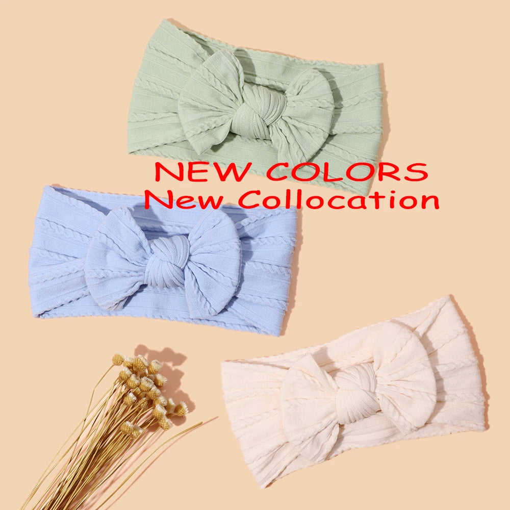 Bow Print Baby Headband Set