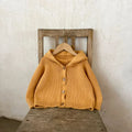 Hooded Pom Pom Knit Cardigan Cozy Cotton Baby Sweater Unisex Autumn Winter Cable Knitwear