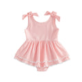 Striped Ruffle Romper with Tassel Hem for Toddlers