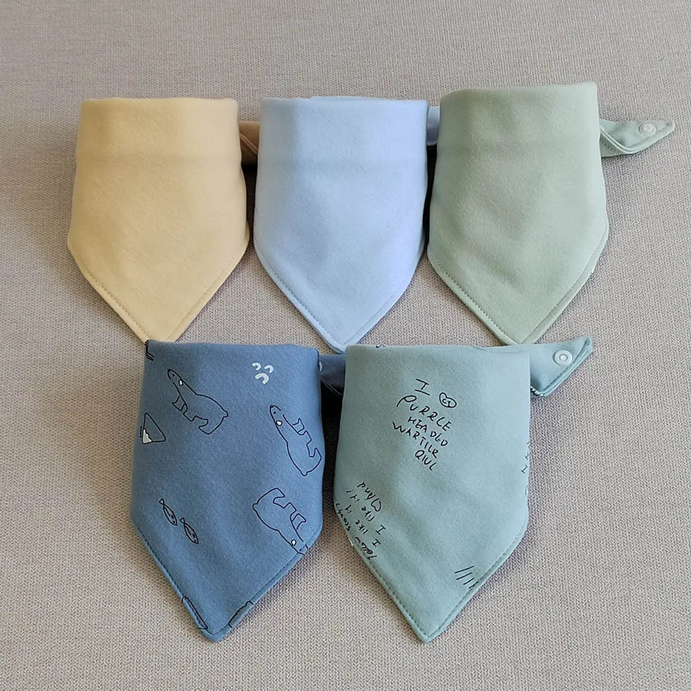 5-Pack Cotton Baby Bib Set - Blue Haze Set