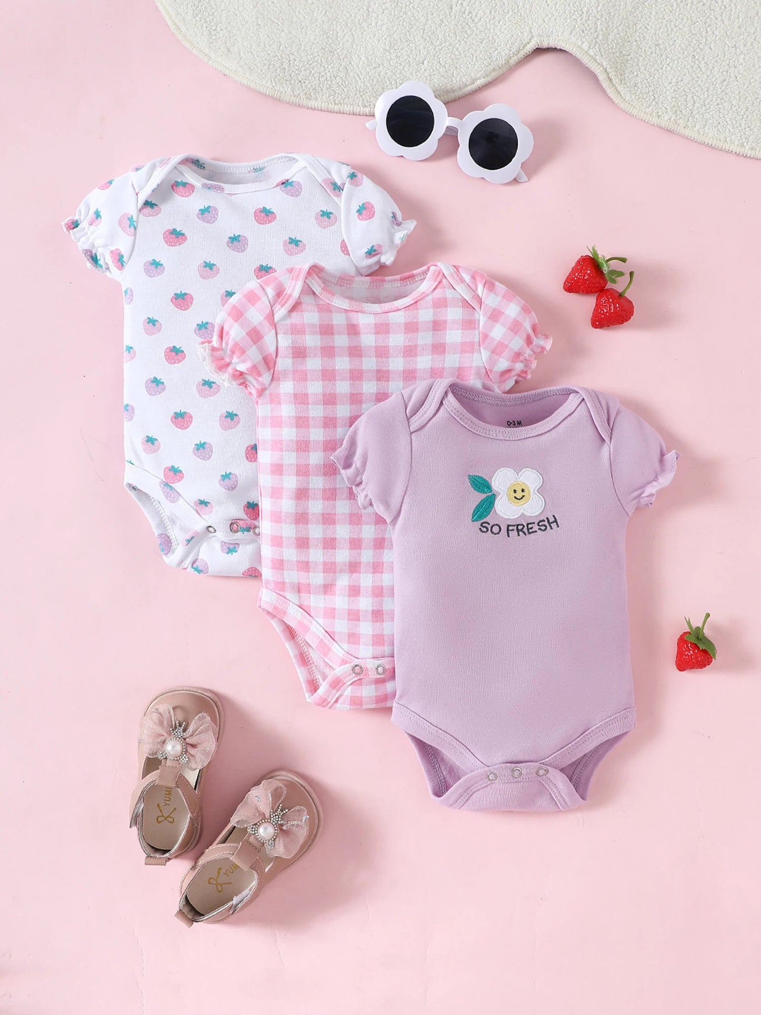 Girly Gentle Bodysuit Set (3-Pack)