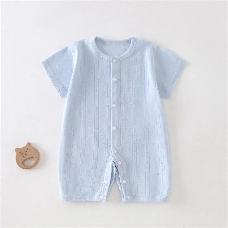 Lou Textured Summer Romper - Blue, product view