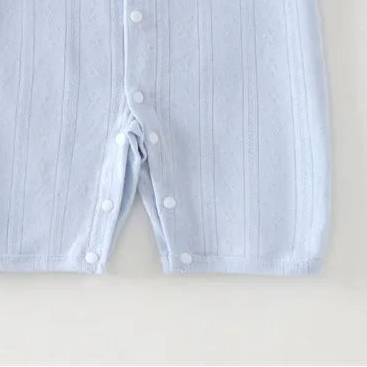 Lou Textured Summer Romper - Blue, product view 3