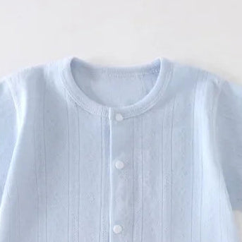 Lou Textured Summer Romper - Blue, product view 2