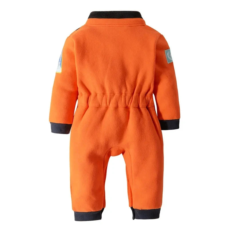 Orange astronaut romper back view
