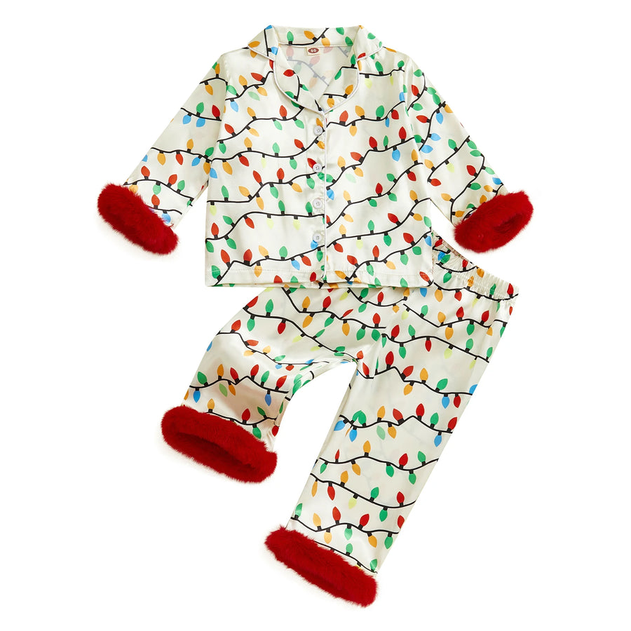 Holiday Lights Satin Pajama Set