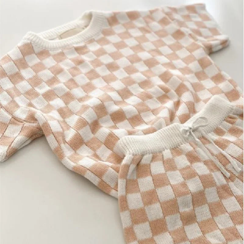 Plaid Knit Pants Set, product view 5