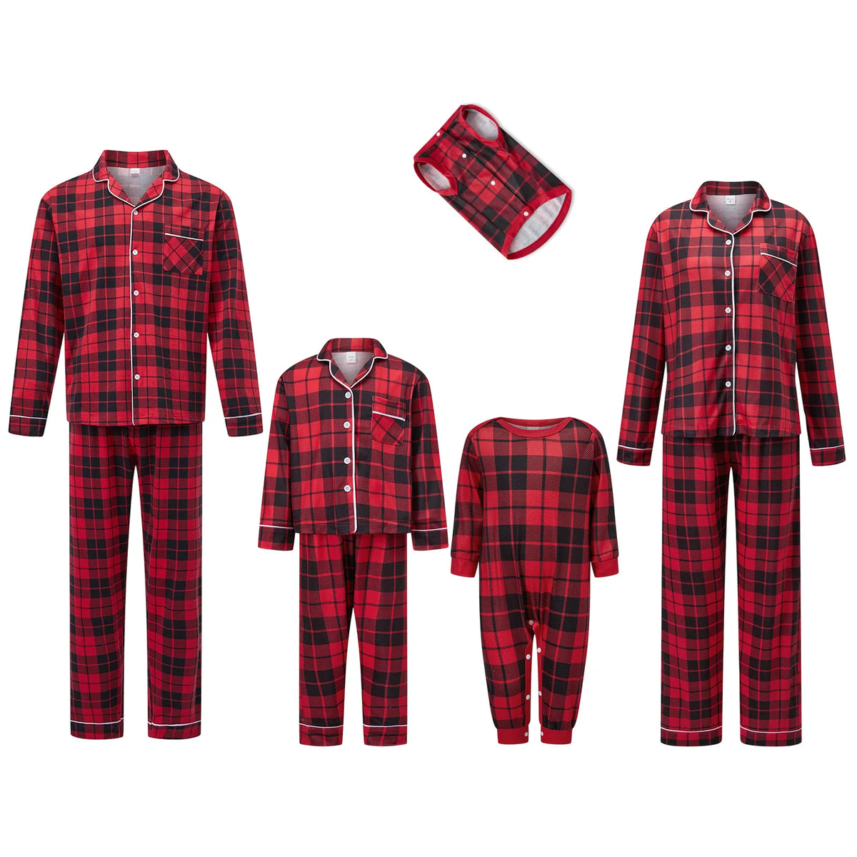Cranberry & Black Plaid Family Christmas Pajamas