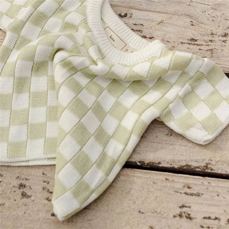 Plaid Knit Pants Set, product view 12
