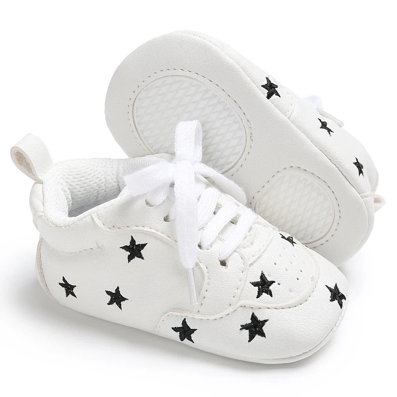 Black Star Lace-Up Little Steps baby sneakers