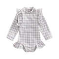 Princess Printed Ruffles Long Sleeve Swimsuit