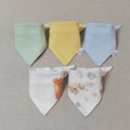 5-Pack Cotton Baby Bib Set - Pastel Safari Set