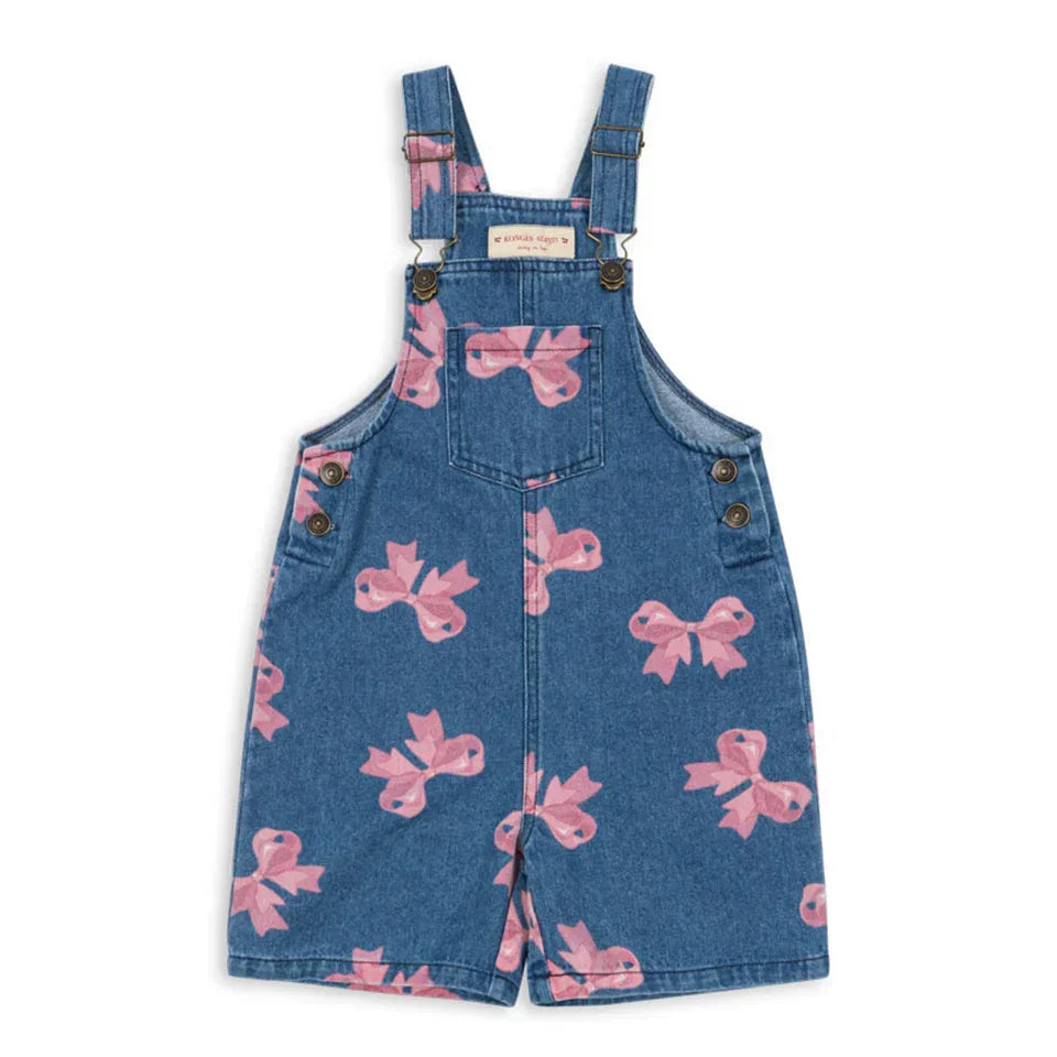 Petit Denim Ruban Bow Overalls – product view