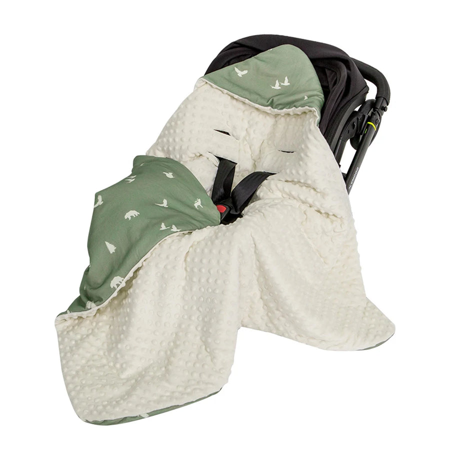 Close-up of Windproof Hooded Baby Blanket fabric texture