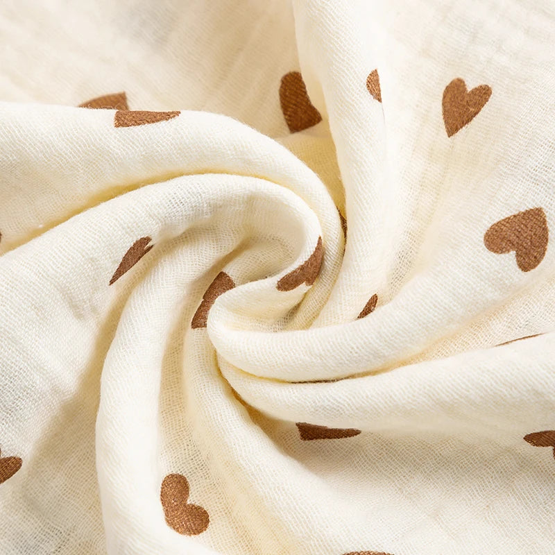 Love Muslin Baby Blanket - 2-Layer Cotton Swaddle - 100×100 cm (39.4×39.4 inches)