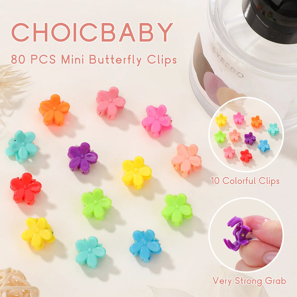 Small Floral and Cartoon Hair Claws for Kids