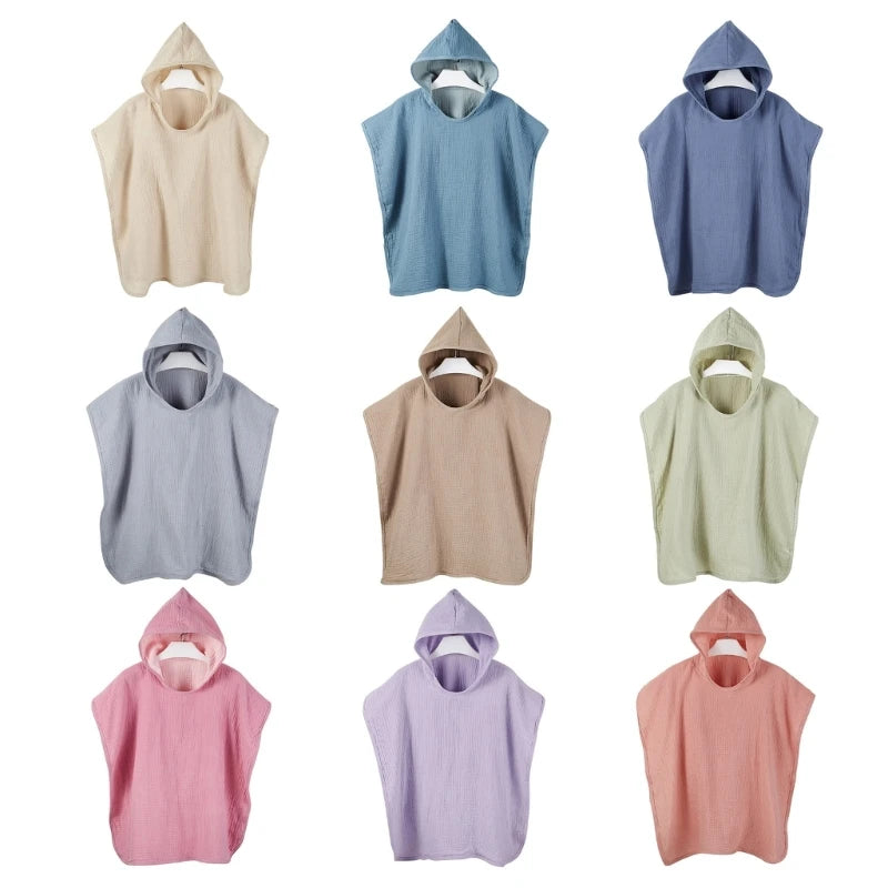 Soft cotton hooded baby blanket in gentle colors