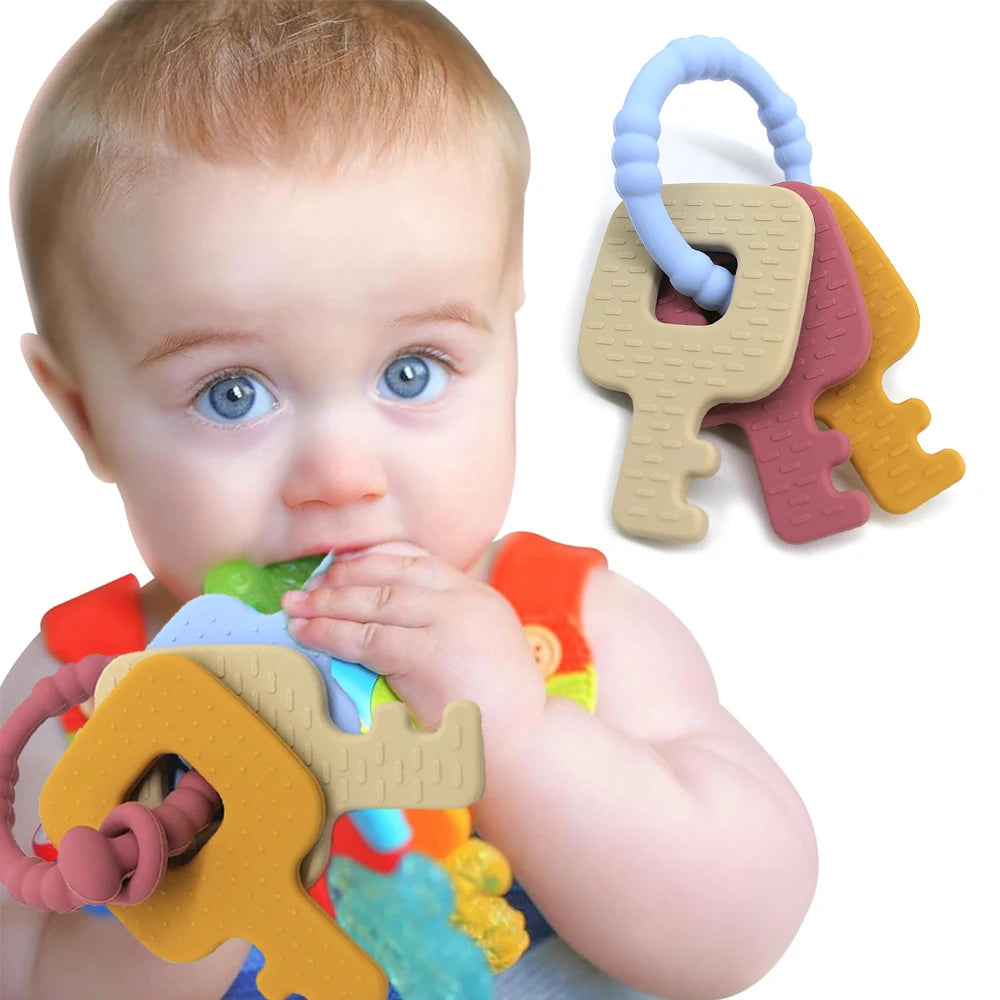 Silicone Montessori Sensory Teether with Bell and Ball for Baby