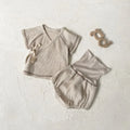 Unisex Two-Piece Casual Pajamas Set with Short Sleeve Top and High Waist Shorts