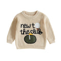 Back View of Baby Sweater with Golf Letter Embroidery