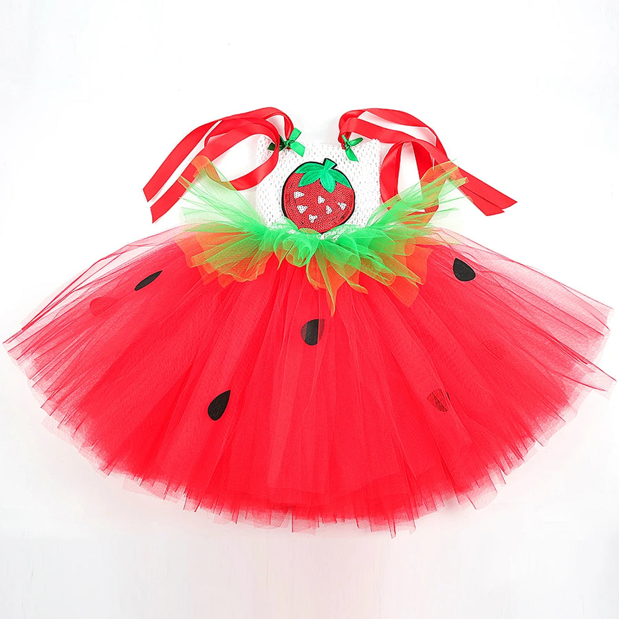 Strawberry Tutu Dress Costume Set for Girls