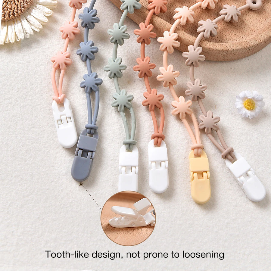 Soft Teething Pacifier Clip in Light Orange