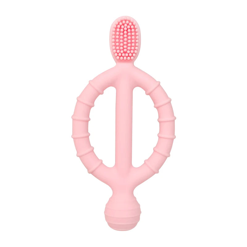 Silicone Baby Teething Ring with textured surface