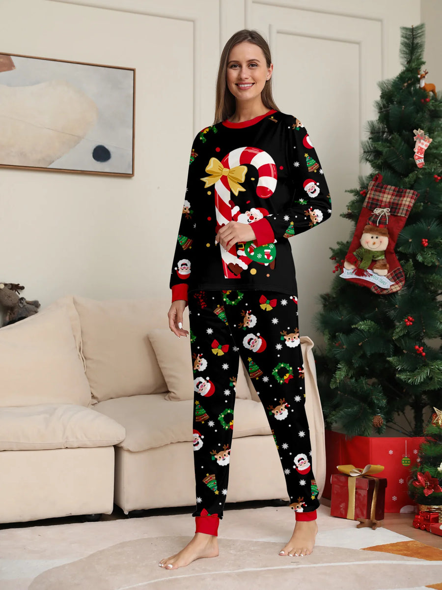 Candy Cane Print Family Christmas Pajamas