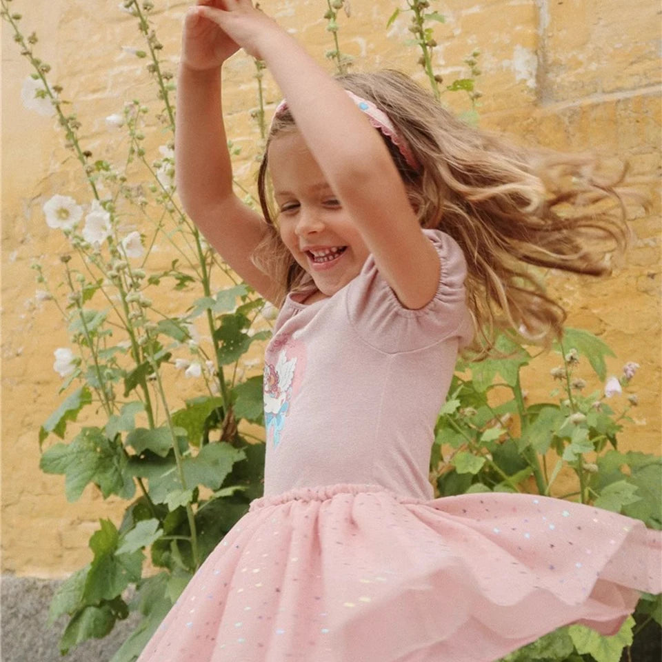 Girls Vacation Pretty Dress 2025 KS Girl Mesh Princess Dress with Tiered Skirt for Party and Birthday