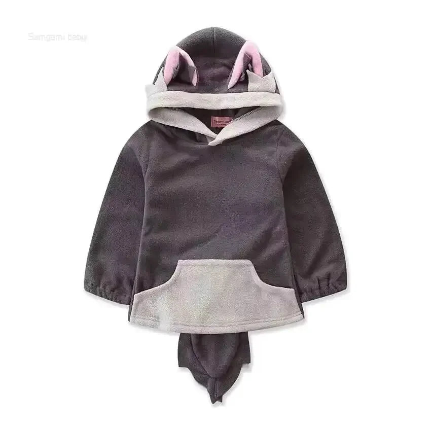 Brown wolf animal hoodie costume with ears and tail