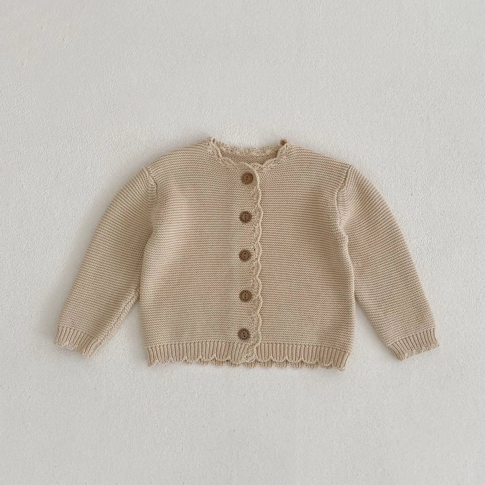 Detail of knitted texture on Autumn Long Sleeve Cardigan Sweater