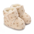 Cream Mini Bear Print Cozy Cartoon baby boots