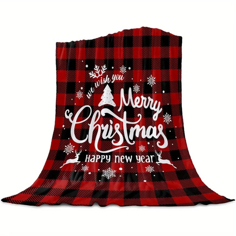 Buffalo Plaid Merry Christmas Throw Blanket