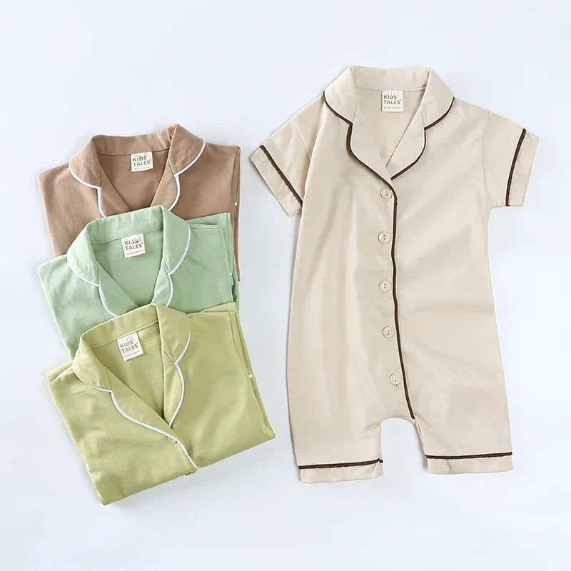 Classic Button Pajama Romper, product view 3