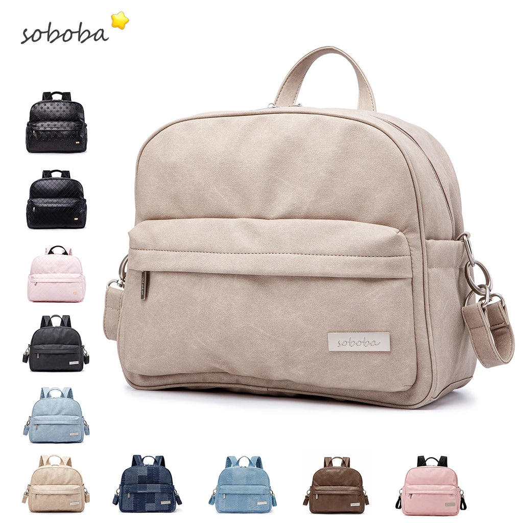 Lightweight Waterproof Diaper Backpack in Pink color
