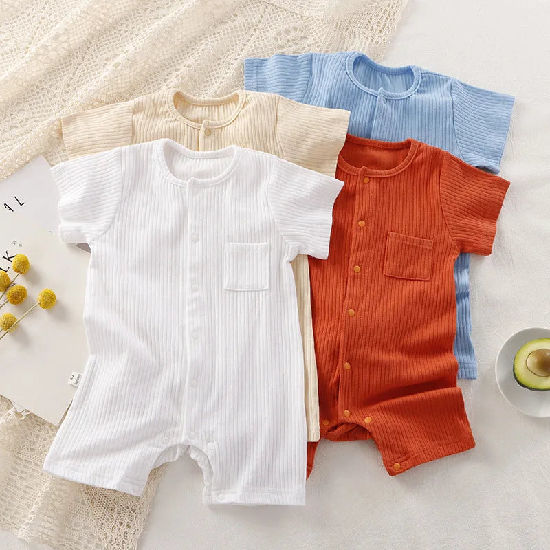 Navy Crew Neck Romper for Babies