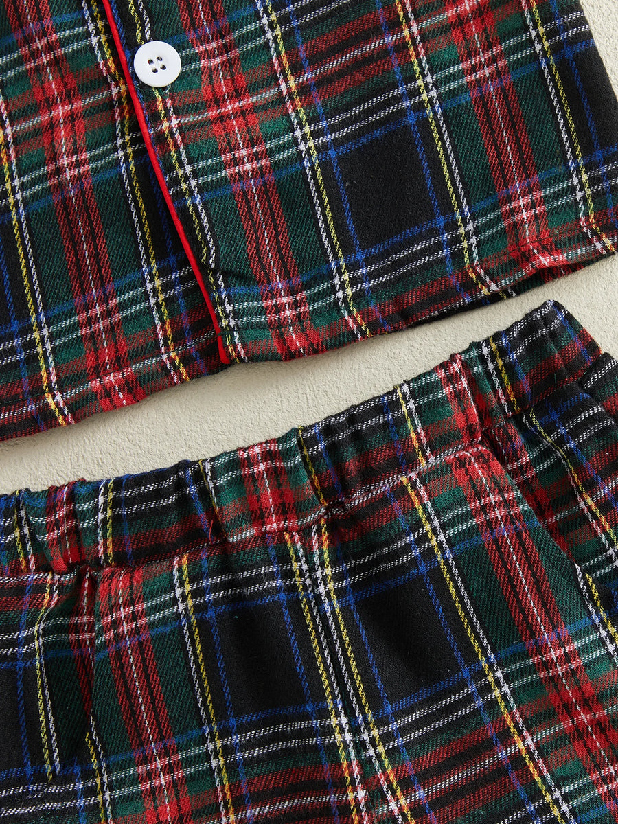 Holiday Plaid Short Pajama Set