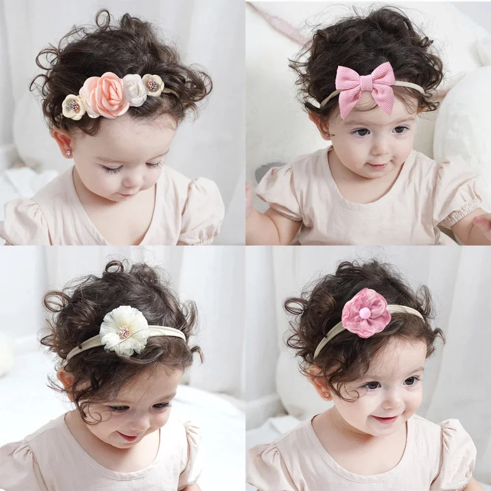 Floral Lace Bow Headband Set