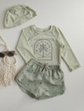 Long Sleeve Printed Swimwear Set for Toddlers