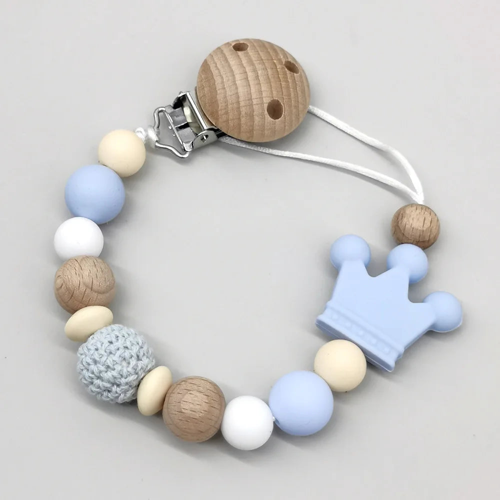 Wooden Bead Pacifier Clip