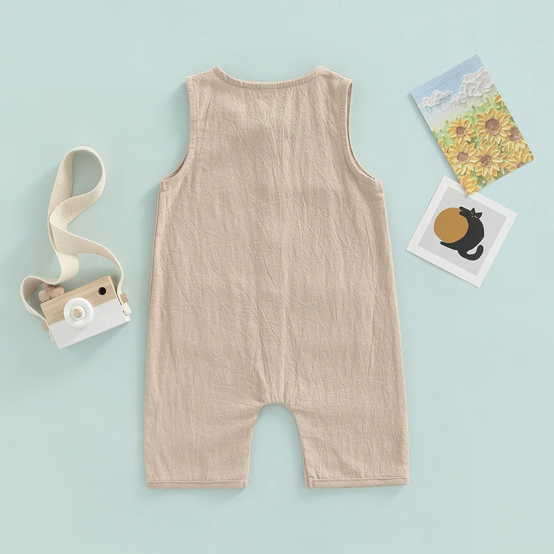 Sleeveless Stripe Baby Romper, product view 6