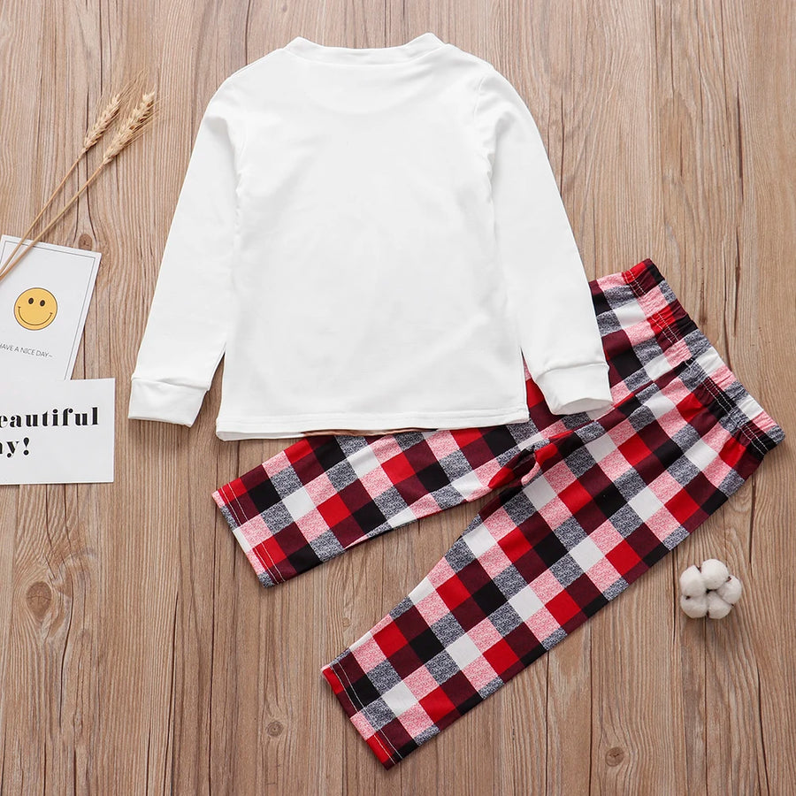 Reindeer & Buffalo Plaid Family Christmas Pajamas
