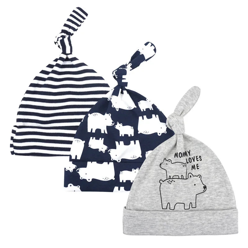 Cotton Cartoon Baby Cap Set