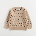 Classic Striped Baby Sweatshirt with Shoulder Buckle in dot pattern