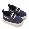 Navy lace-up canvas baby first walkers