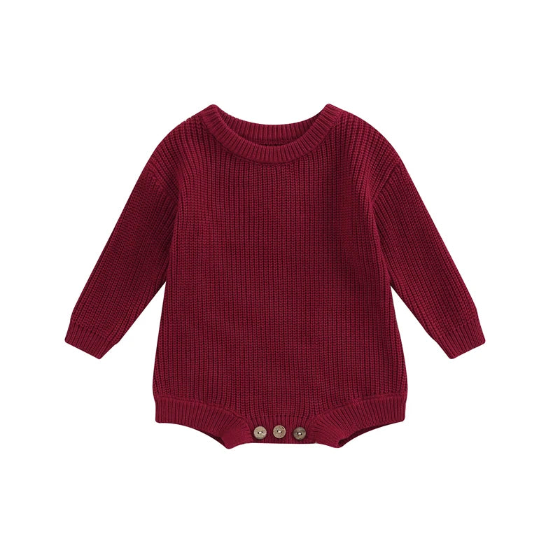 Knitted Long Sleeve Baby Romper, product view 11
