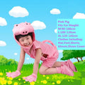 Child wearing pink pig animal costume set including hat, vest, shorts, gloves, and shoe covers