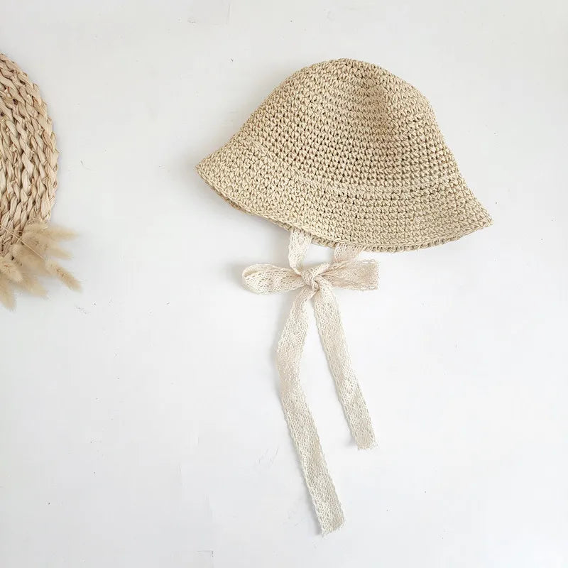Lace Bow Baby Sun Hat, product view 4