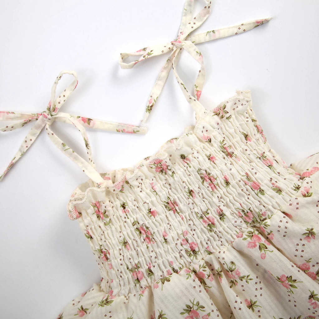 Floral Ruffled Romper Set with Bow Headband for Baby Girls